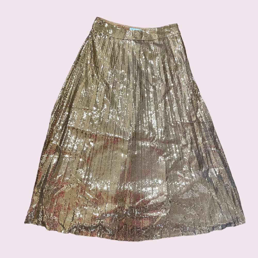 Midi sequin gold skirt